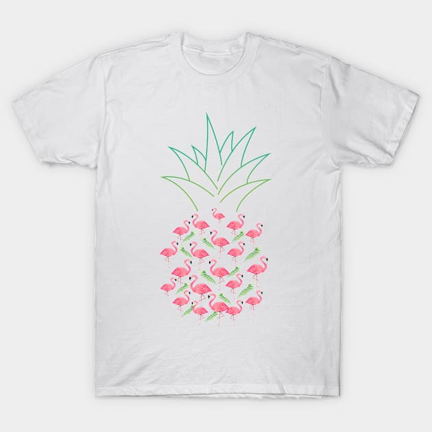 Flamingo Pineapple T-Shirt by shirtsyoulike